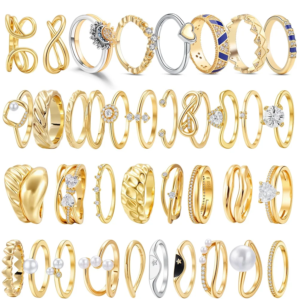 Hot Selling 925 Silver Gold Pigment Circle Zircon Bow Diagonal DIY Fashionable Women's Ring Fit For Daily Wear At Gatherings