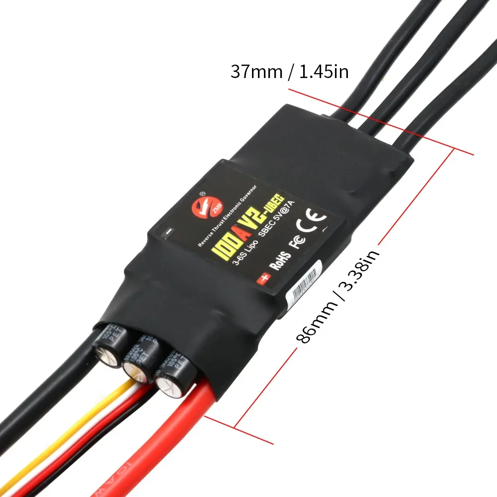 ZMR Brushless ESC 40A 50A 80A 100A V2 ESC 2-4S Speed Controller With BEC / UBEC For RC Quadcopter Helicopter