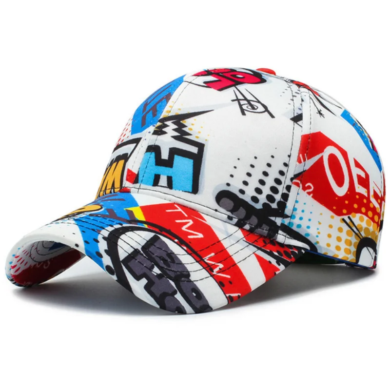 New Hip Hop Baseball Cap Men Letter Graffiti Printed Sun Hats Outdoor Casual Golf Caps For Men Women Beach Sunscreen Snapback