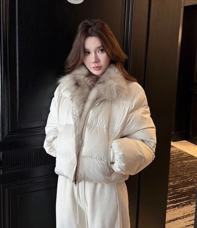 Parkas Womens Longues Winter Modal Liner Quilted Turtleneck Gold Glossy Shiny Buttonless Flap-Detail Ruffled Pleated Sashes 2025