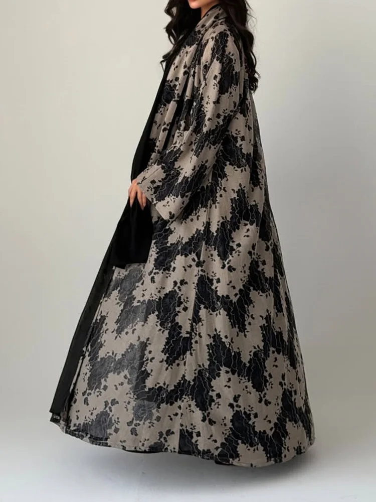 Eid Dubai Muslim Women Abaya with Shawl Scarf. Regular-Fit Open Abayas Elegant Hijabi Robe Saudi Abaya Modest Islamic Clothing