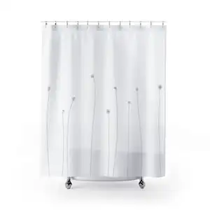 

Wildflower Shower Curtain | Floral Shower Curtain | Black And White Shower Curtain
