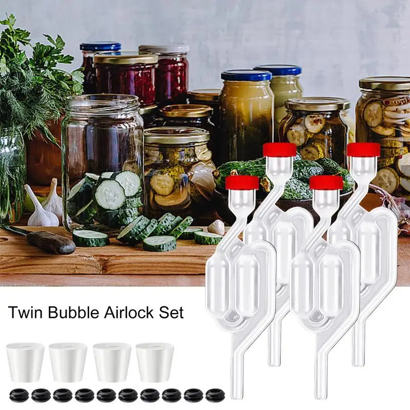 

Transparent airlock S-shaped airlock homemade bubble airlock magnum stopper and fermenter sealing valve for Brewing Beer Wine