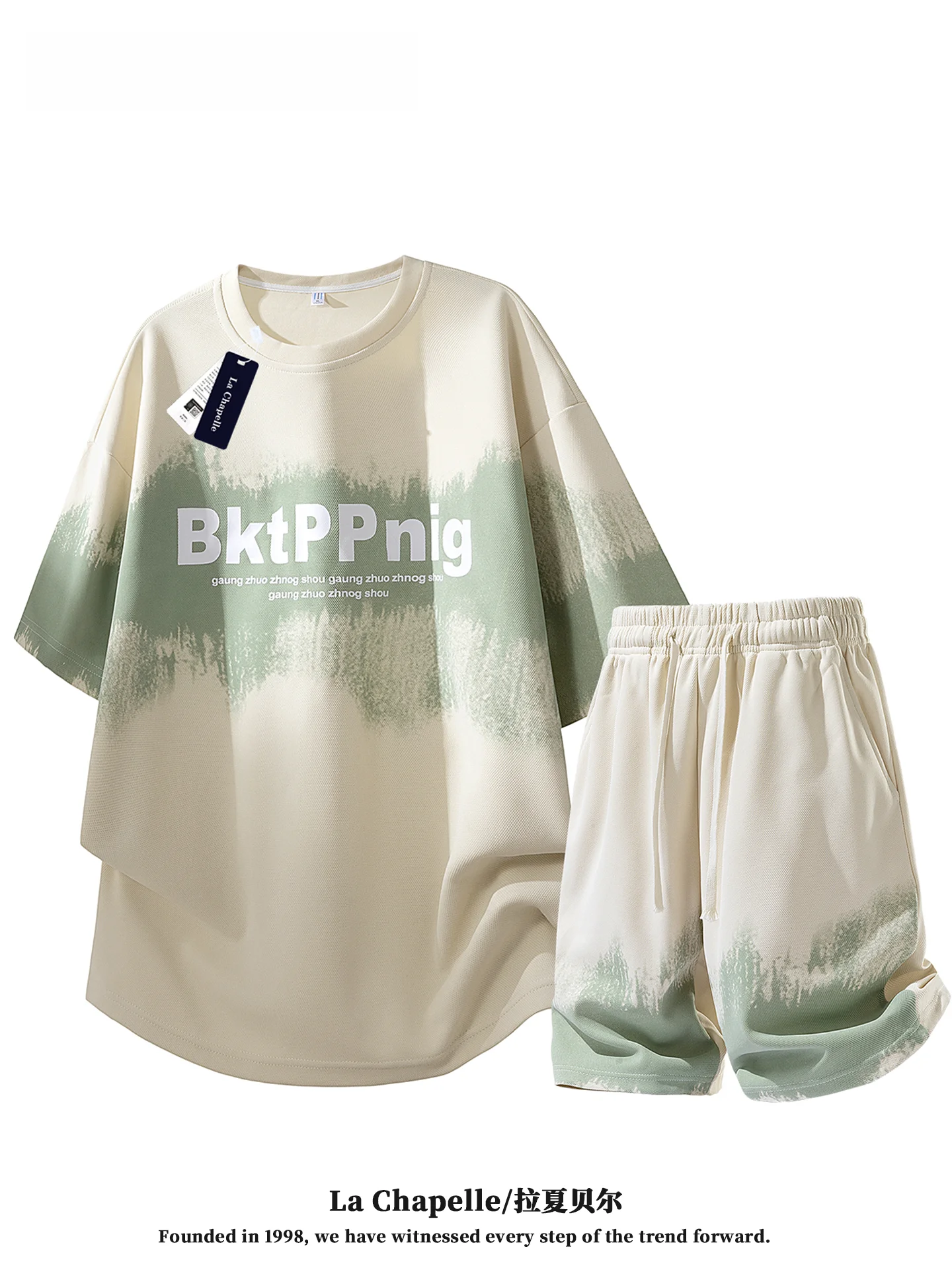 ensemble-t-shirt-et-short-decontracte-pour-homme-la-chapelle-Ete-2026-en-soie-glacee-tie-dye-degrade-a-manches-courtes-en-fibre-de-polyester-longueur-courte