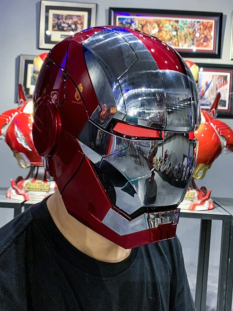 Iron Man 1:1 Helm Mk5 Mk50 Avengers War Machine Cosplay Elektrische Open Close Engels Voice Afstandsbediening Speelgoed Kerstcadeaus - afbeelding 2