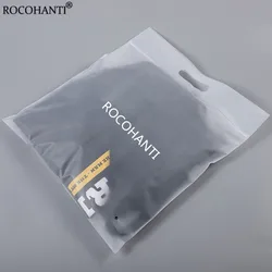 100pcs Custom Brand Logo Matte EVA Slider Frosted Tranceperent Plastic Packing Bag Self Sealing Zip Lock Clothes Bag With Handle