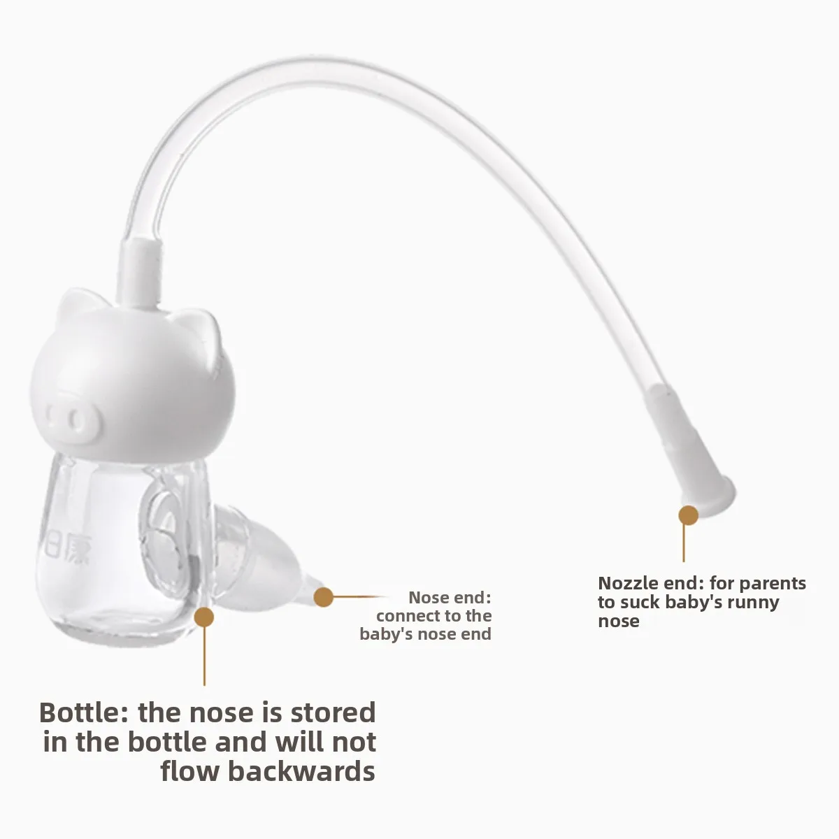 Aspiratore nasale per bambini, muco nasale per la pulizia dei neonati, tappo nasale per aspirazione manuale antiriflusso per bambini