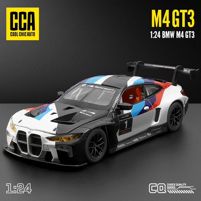 CCA 1:24 BMW M4 GT3 M6 BMW CSL Z4 Alloy Car Diecasts & Toy Vehicles Car Model Sound and light Car Toys For Kids Gifts