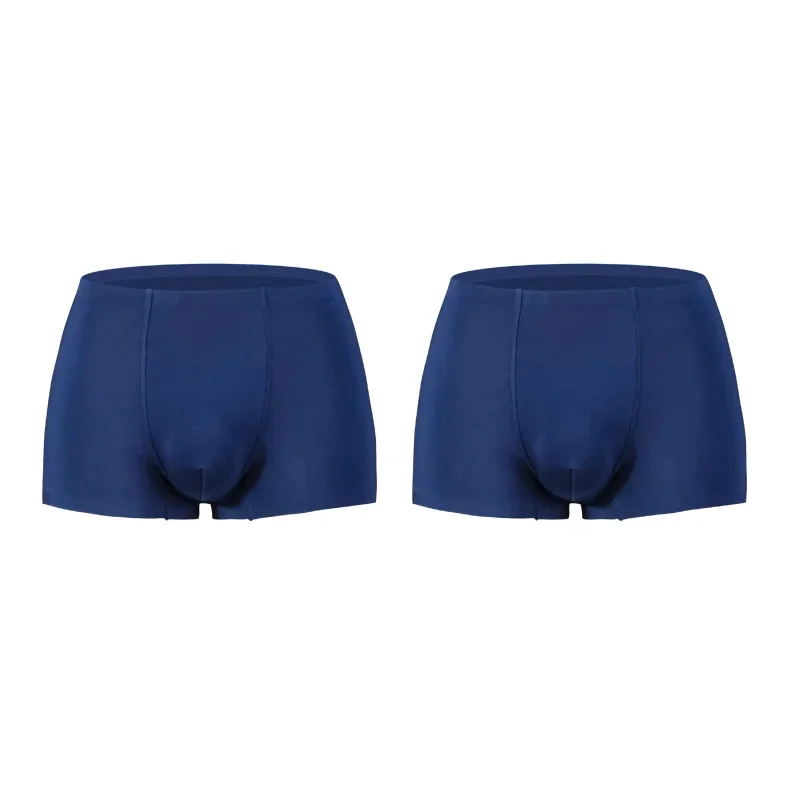 

2PCS Men's seamless underpants with pouch support for exercise, breathable and antibacterial shorts, large size
