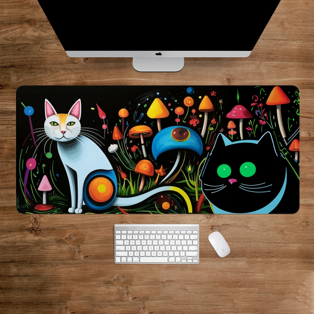 Xxl Mouse Pad Kawaii Cats Mouse Carpet Desktop Mat Laptop Accessories Desk Mat Table Computer Playmat Rug Desk Office Items