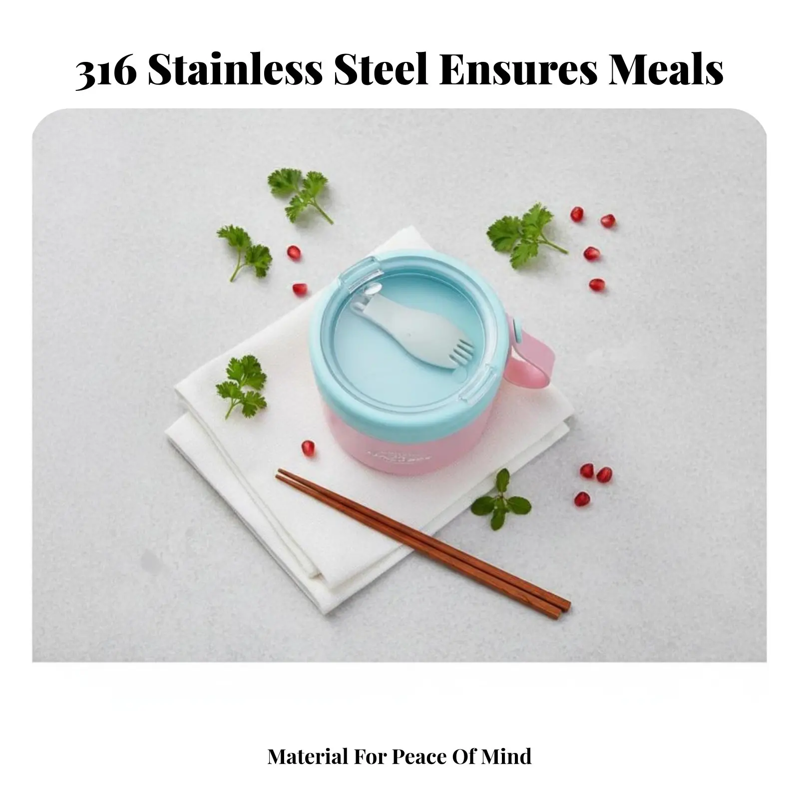 Portable Stainless Steel Lunch Box, Microwaveable Bento Container, Single Compartment, For Adults, Vibrant Color view 3