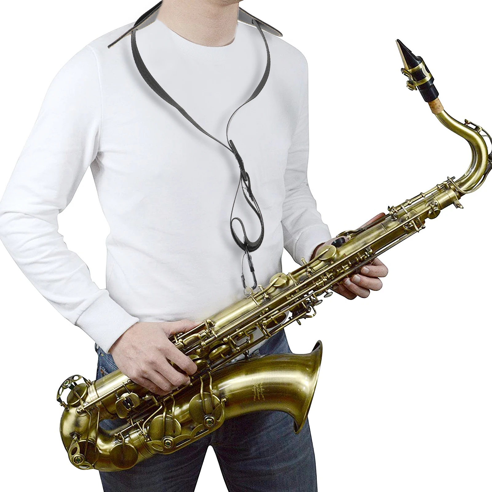 

Saxophone Shoulder Strap Neck Strip Adjustable Black and Nylon Straps Belt Baby