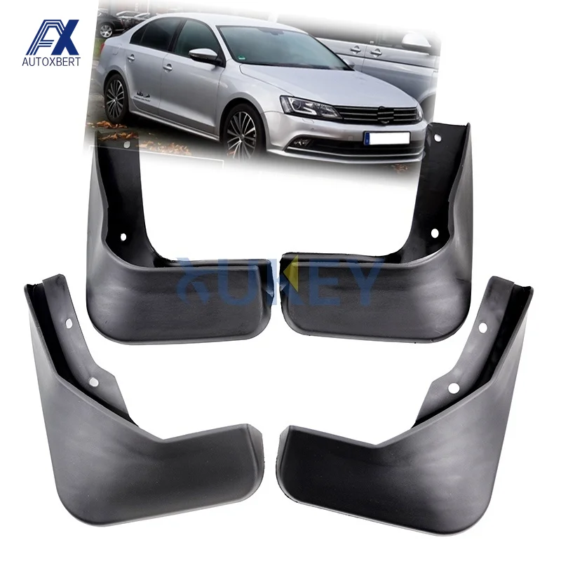 Set Molded Mud Flaps For Volkswagen VW Jetta Sedan 2015 2016 2017 Front Rear Mudflaps Splash Guards Mud Flap Mudguards Fender