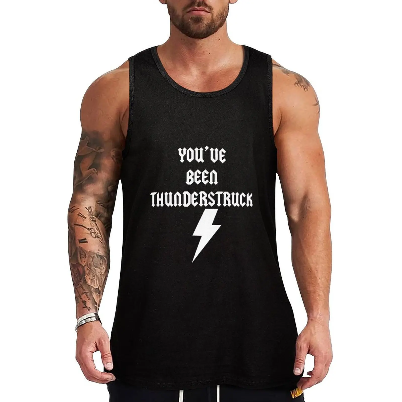 Thunderstruck Tank Top Men's fitness t-shirt Men's sleeveless t-shirt gym accessories man sleeveless shirt man