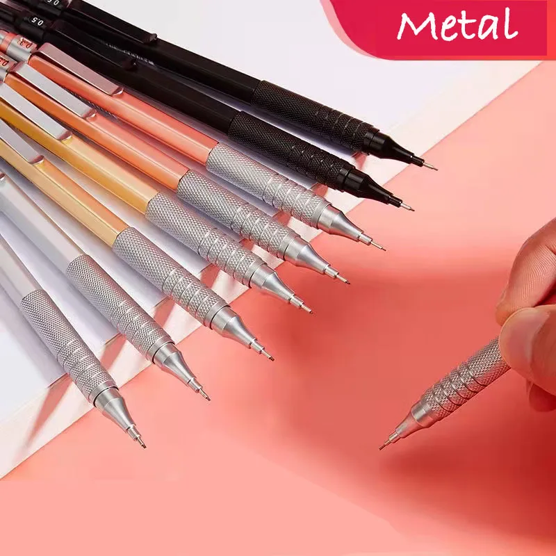 

Automatic Pencil 0.3/0.5/0.7/ Mm Carpenter Art Drawing Student Exam Pencil Metal Refill Lead Press Pen Gift Box