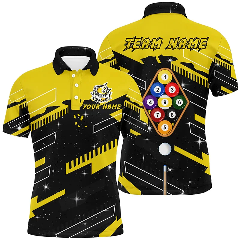Custom Name Billiard Polo Shirt Men Personalized Billiards Shirt Players League Short Sleeve Summer Sports Team Tee Shirts