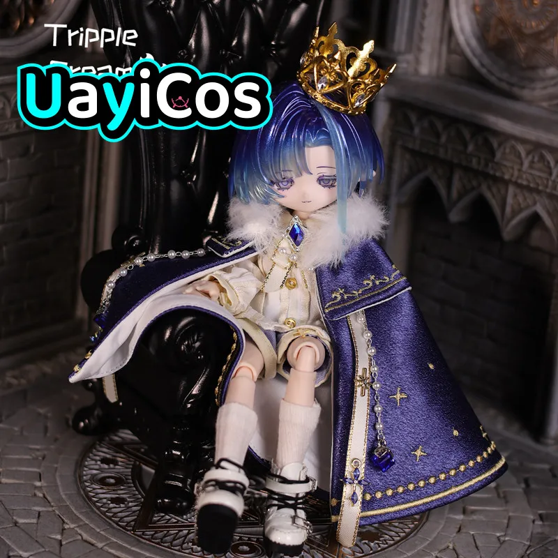 

1/12 1/8 BJD Doll Clothes Prince Gorgeous Blue Gem Crown Cloak Shirt Suit Clothing Costume Suit Doll Accessories Anime Game Toy