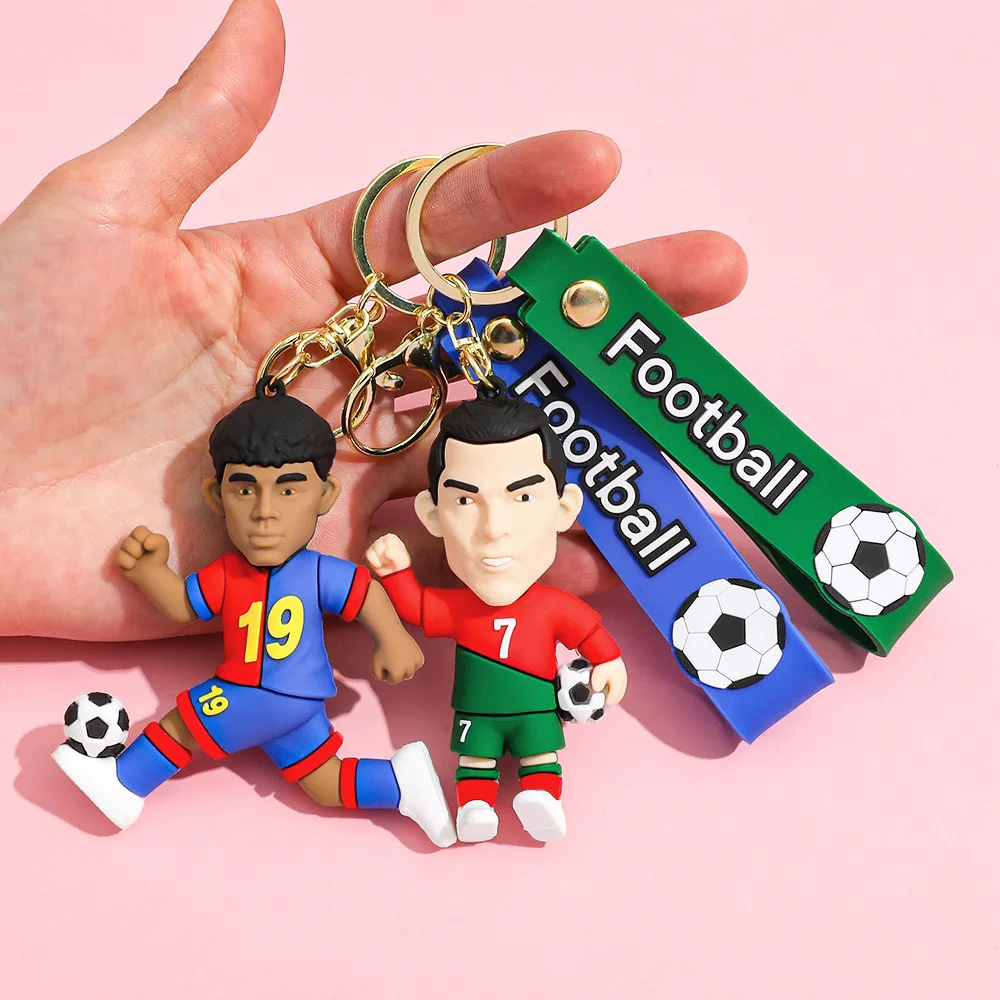 Fußballstar-Bild-Schlüsselanhänger, Fußballstar-Taschen-Dekor, Schlüsselring, Auto-Schlüsselzubehör, beliebt für Männer, Fans, Geschenk, Großhandelspreis – Detail 3