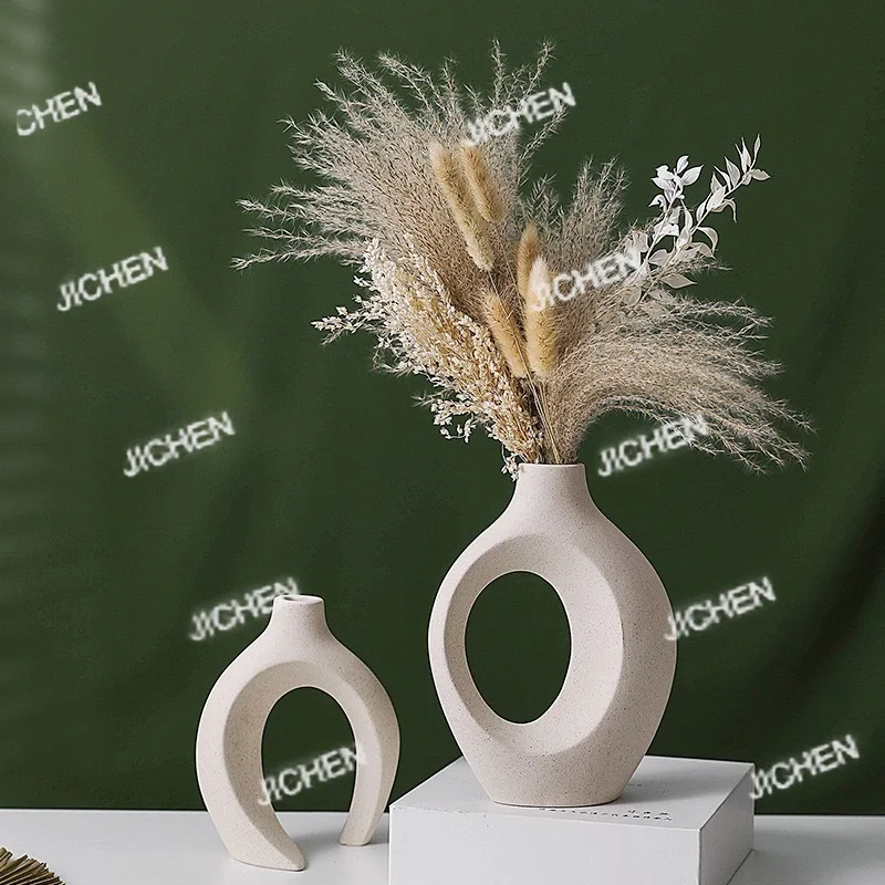 

Neu Household Indoor Pot Modern Resin Vase Nordic Flower Sub Donut Vase Dining Table Ornament