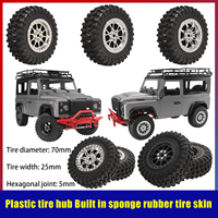 4PCS Plastic Clamp Tire Hub Inner Cotton Tire 70mm Inner Diameter 5mm For MN D90 MN98 MN99S MN82 WPL C14 C24 C34 B14 B24 RC Car