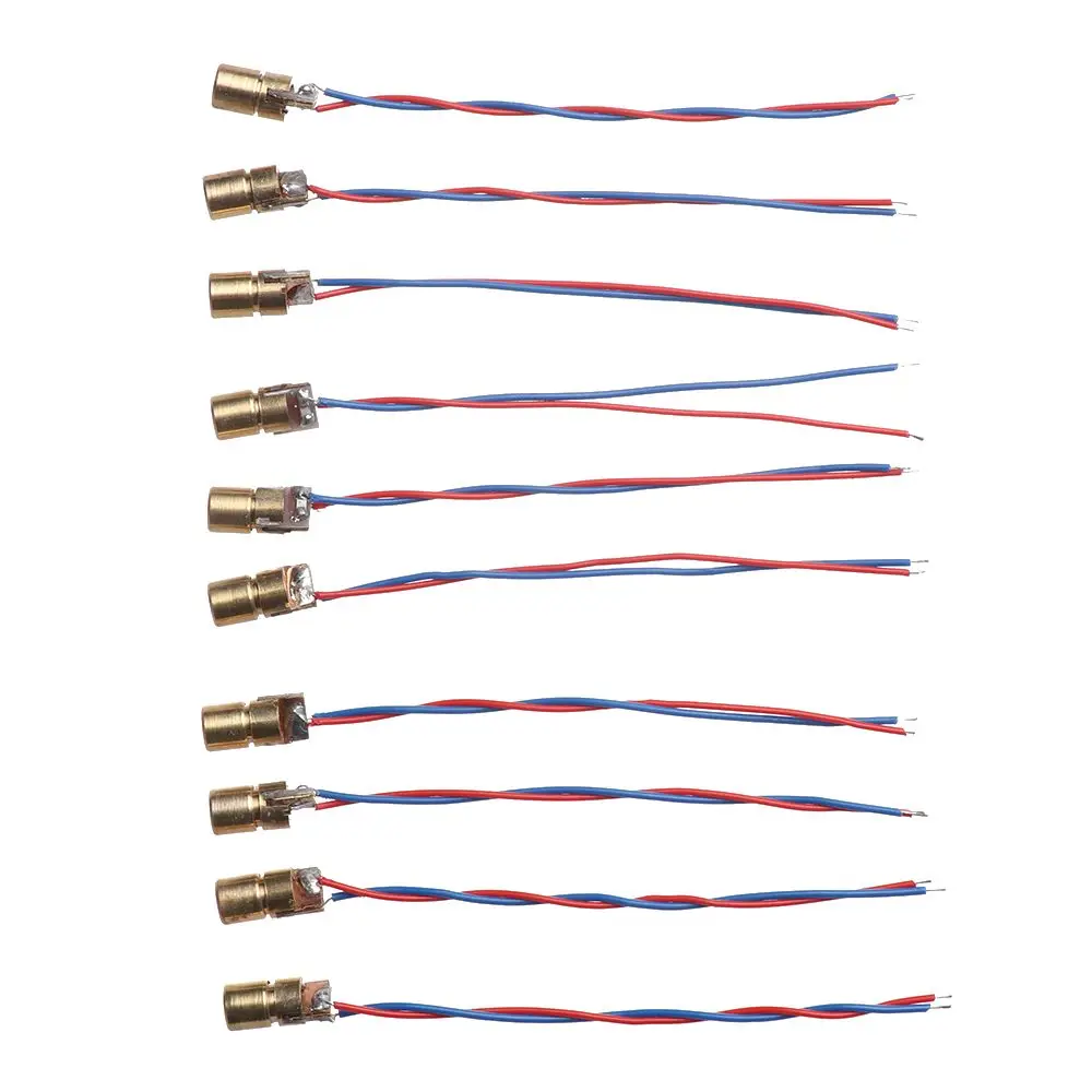 1/3/5/10pcs Hot sale Copper Head 5 million watt Dot Diode Module Laser diodes Adjustable Lasers 650nm 6mm 3/5V