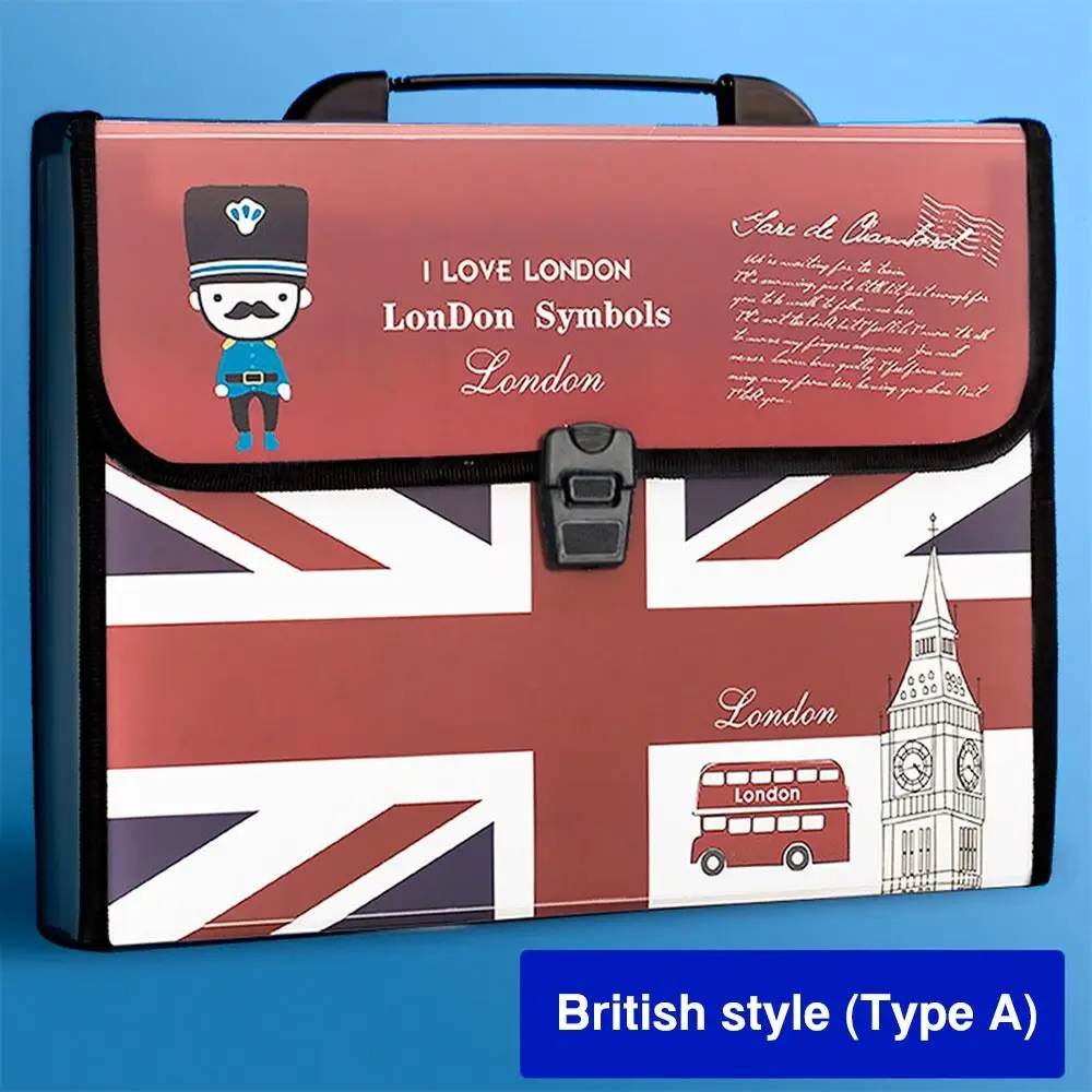 

Fashion PP A4 File Folder 13 Layers Portable Test Paper Storage Folder Large Capacity File Organizer School Office