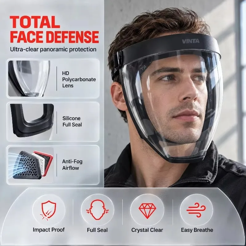 Protection Mask Splashproof Transparent Facial Protector Face FaceMask Protective Outdoor Safety Mask Head Cover Work Protection