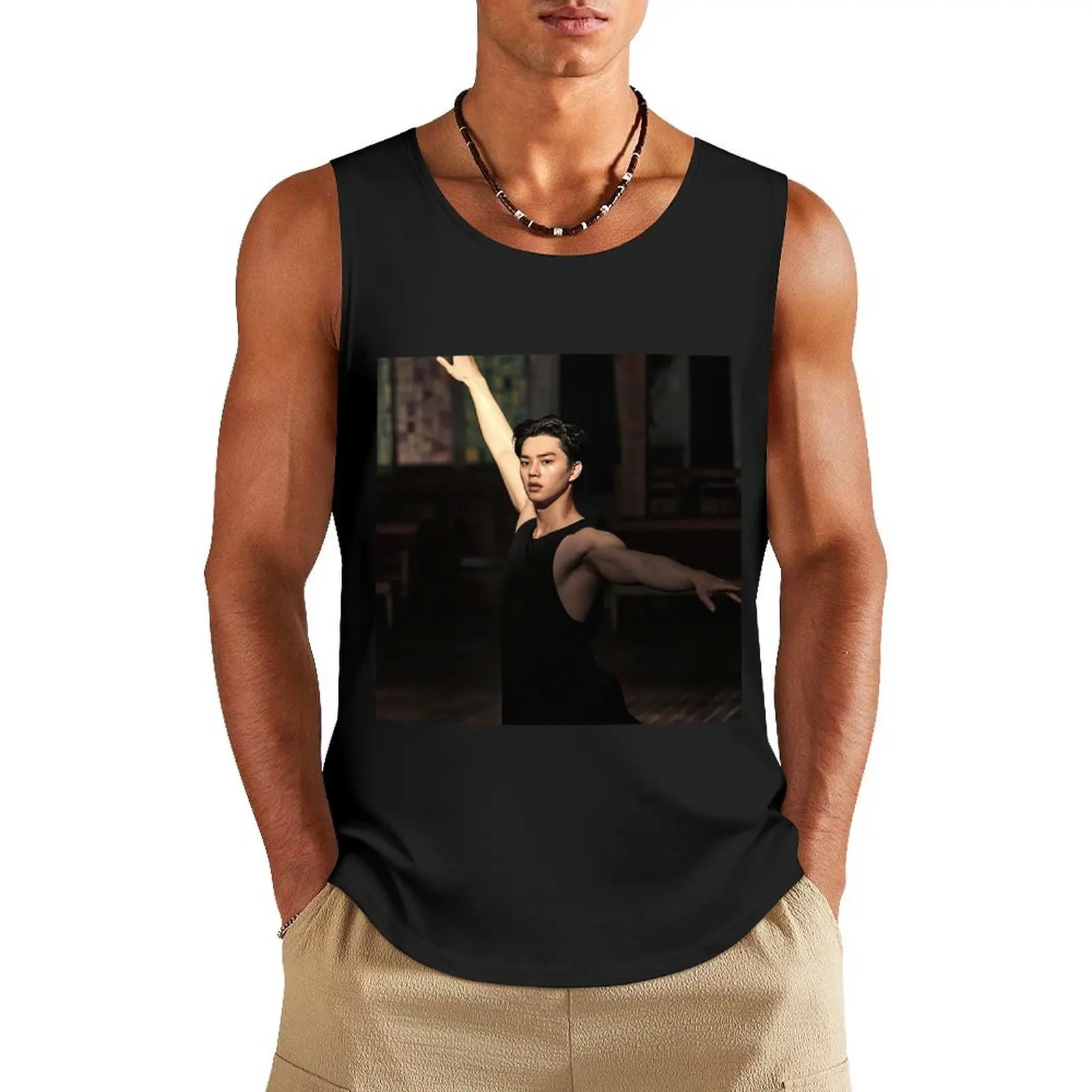 

song kang as a ballerina in navillera Tank Top fitness clothing for men Working vest sleeveless shirt man