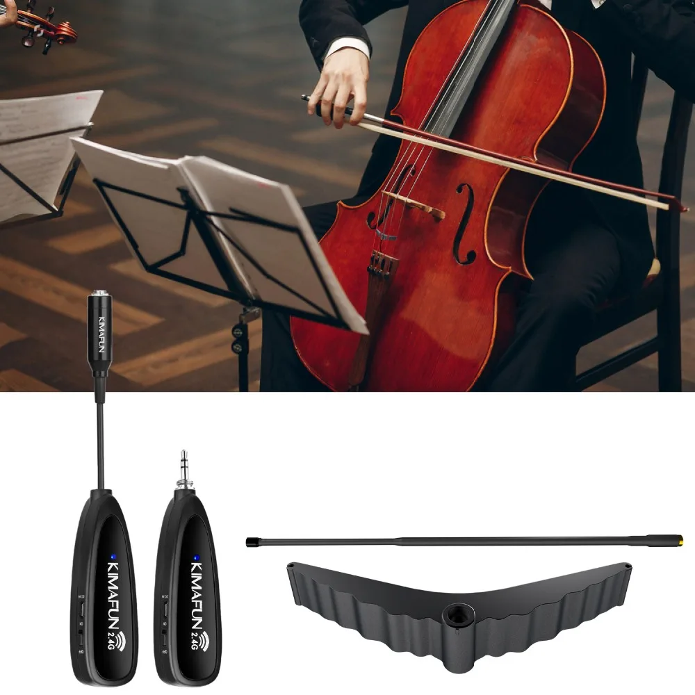 KIMAFUN Viola Music Instrument Wireless Cello Microphone Transmitter Receiver for Cellist Church Wedding Musicians Performance