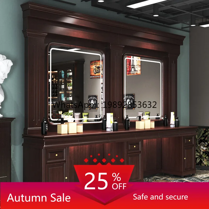 

YFY Barber Shop Mirror Stand Single/Double-Sided Wall-Mounted Floor Mirror High-End Haircut Mirror