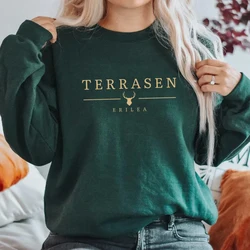 Terrasen sweatshirt trono de vidro hoodie feminino crewneck sweatshirts sjm bookish pulôver presente para o rhysand ventilador casual topos