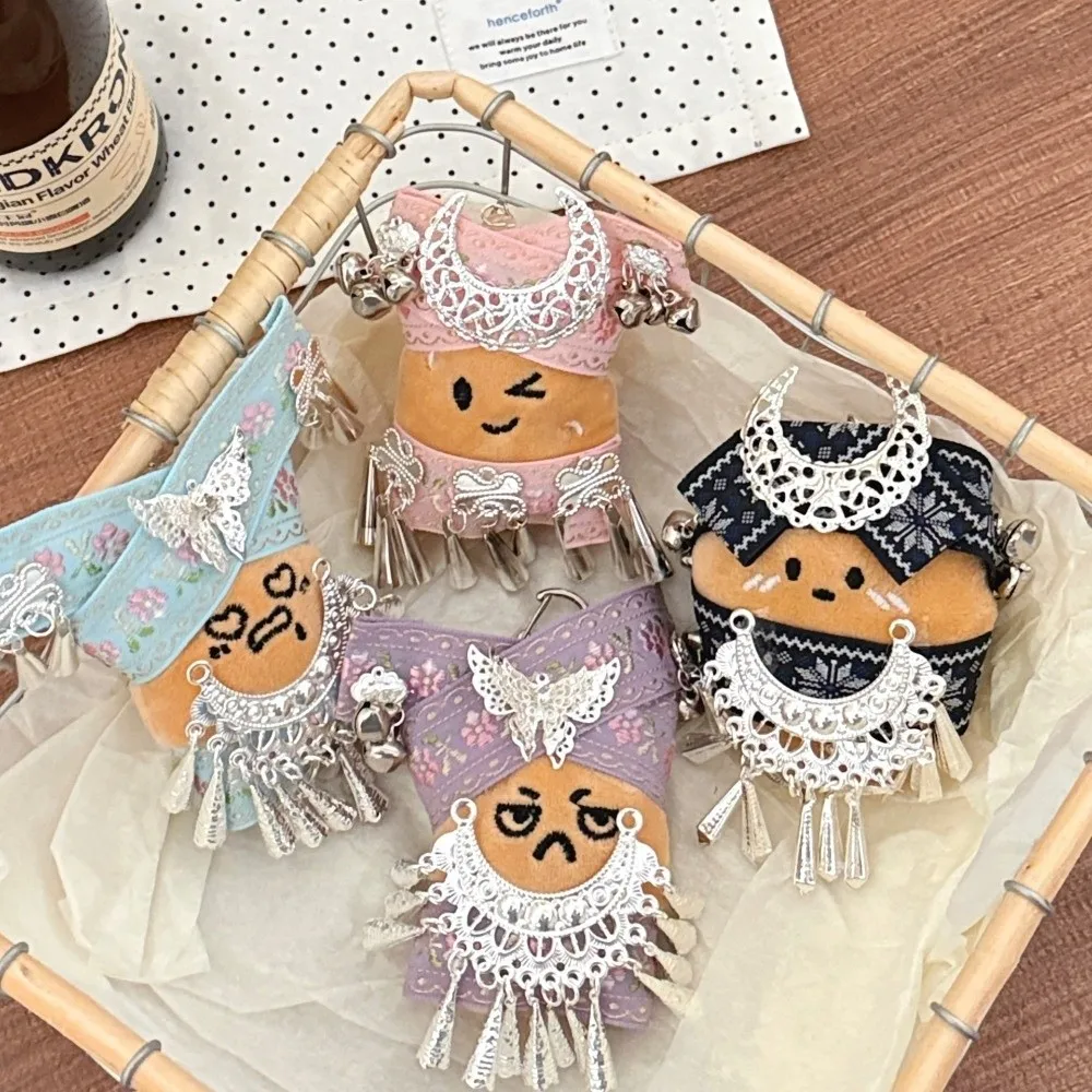 Creative Ethnic Style Potato Keychain Tassel Cartoon Pendant Handbag Gift Cute Backpack Ornament For Women