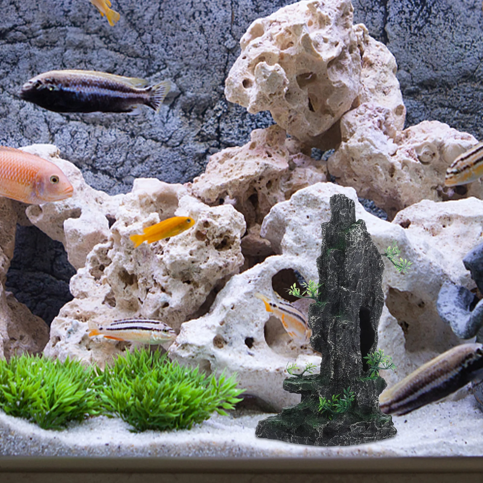 

Artificial Fish Tank Rockery Aquarium Mountain Resin Decoration Unique Aquarium Ornament Fish Tank Decorations