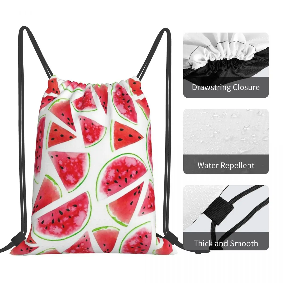 Süße Wassermelone scheiben Rucksäcke tragbare Kordel zug Taschen Kordel zug Bündel Tasche Aufbewahrung tasche Bücher taschen für Reises tu denten