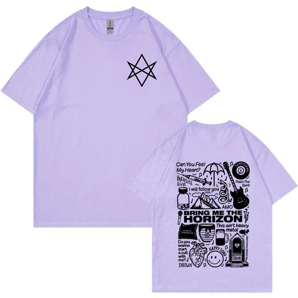 BMTH BringMe TheHorizon Metal Band Merch T-shirt Men Women Vintage Hip Hop Oversized T Shirt Cotton Casual Short Sleeve T-shirts