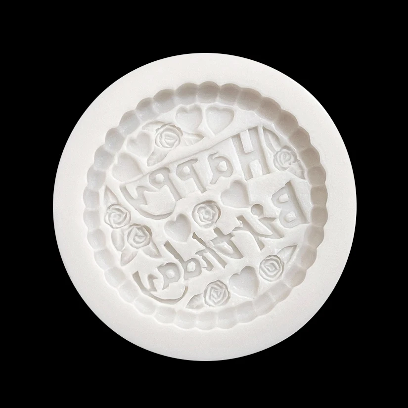 Happy Birthday Silicone Sugarcraft Mold Resin Tools Cupcake Baking Mould Fondant Cake Decorating Tools