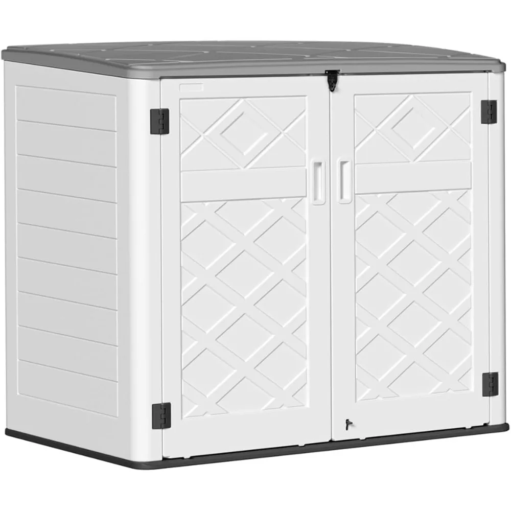 

Horizontal Outdoor Storage Shed,47 Cu.ft Resin Outdoor Storage Cabinet Waterproof for Garden/Patio/Backyards