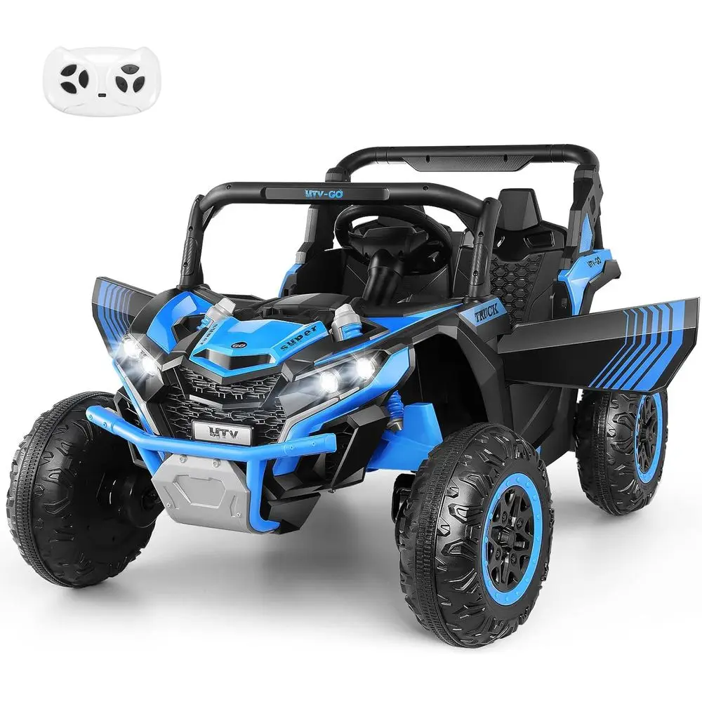 24V Ride on Toys Kids UTV, XXL Design, 4WD Two Seater Ride on Cars for Kids with Remote, Steering Wheels, Music&Horn,Blue