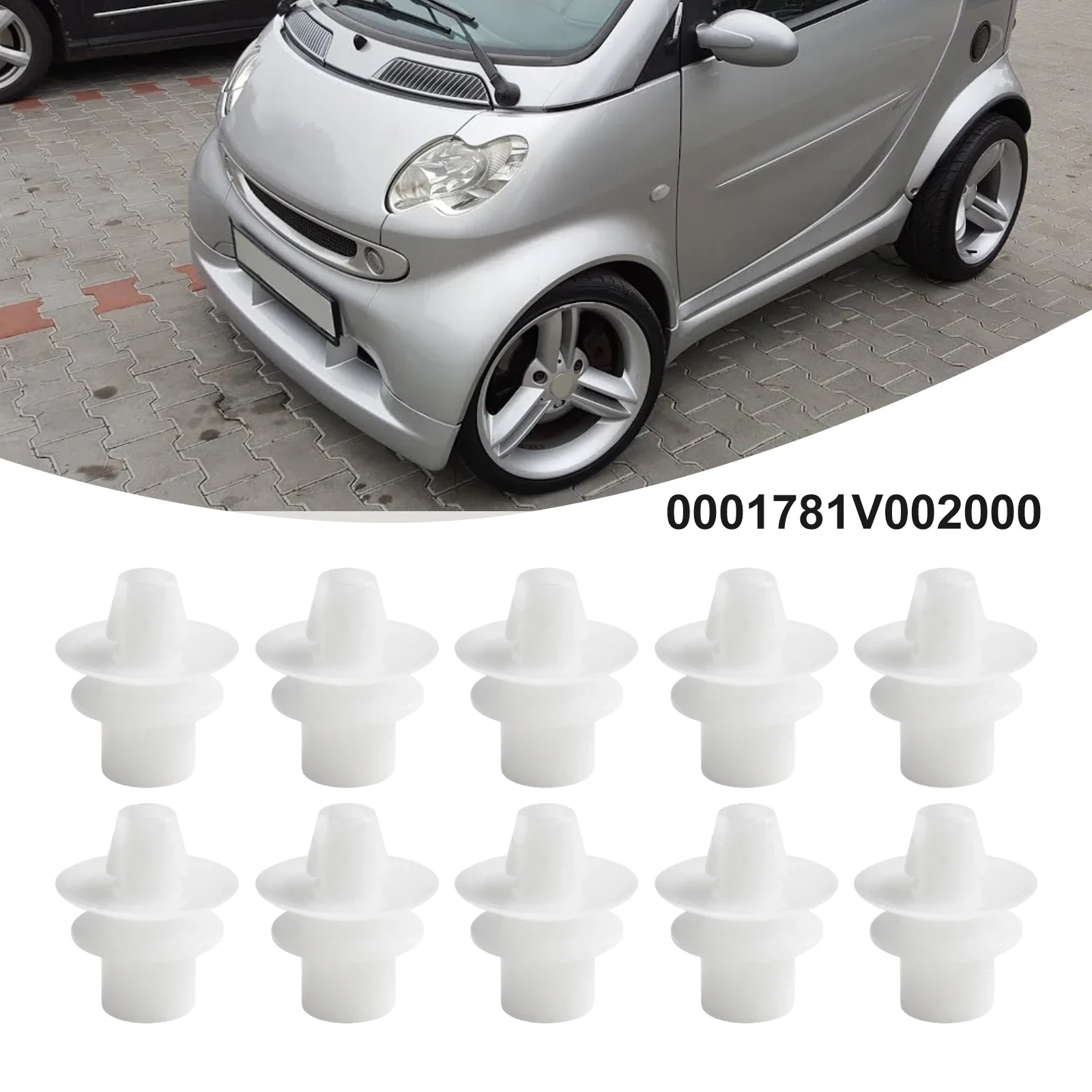 10 Uds Clips de guardabarros de parachoques de coche para Smart para Fortwo 450 451 para Cabrio Coupe Clips de parachoques trasero sujetadores de Clip de Panel embellecedor de puerta