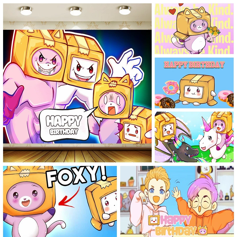 

Lanky Box Custom Birthday Party Backdrop Photo Booth Background Kids Baby Shower Banner Decor Supplies Photography Props