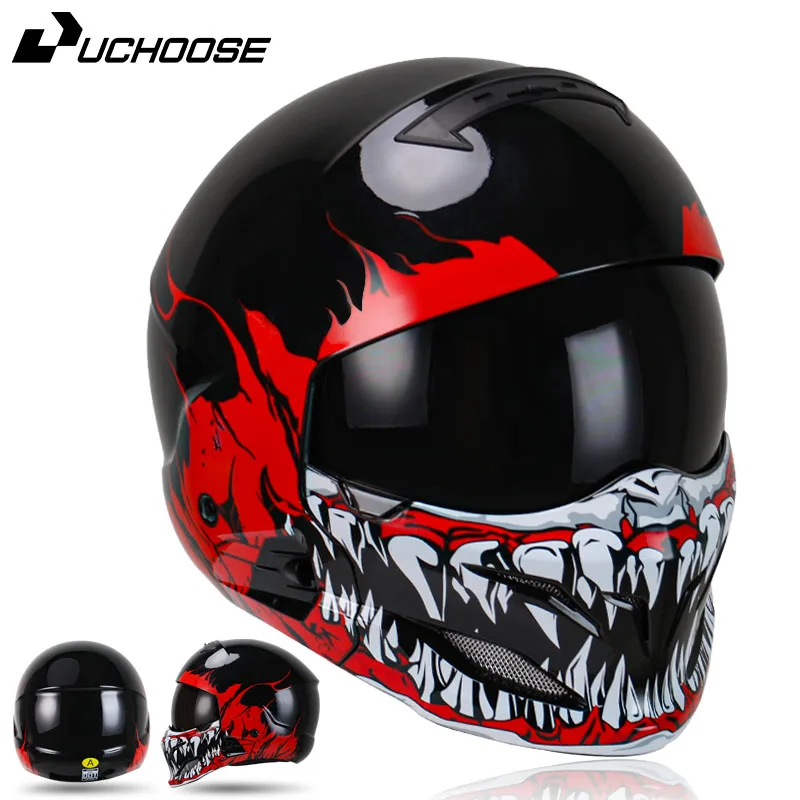 Scorpion Motorcycle Helmet Detachable Multi-purpose Combination Full face helmet Locomotive Personality Half Predator Helmet