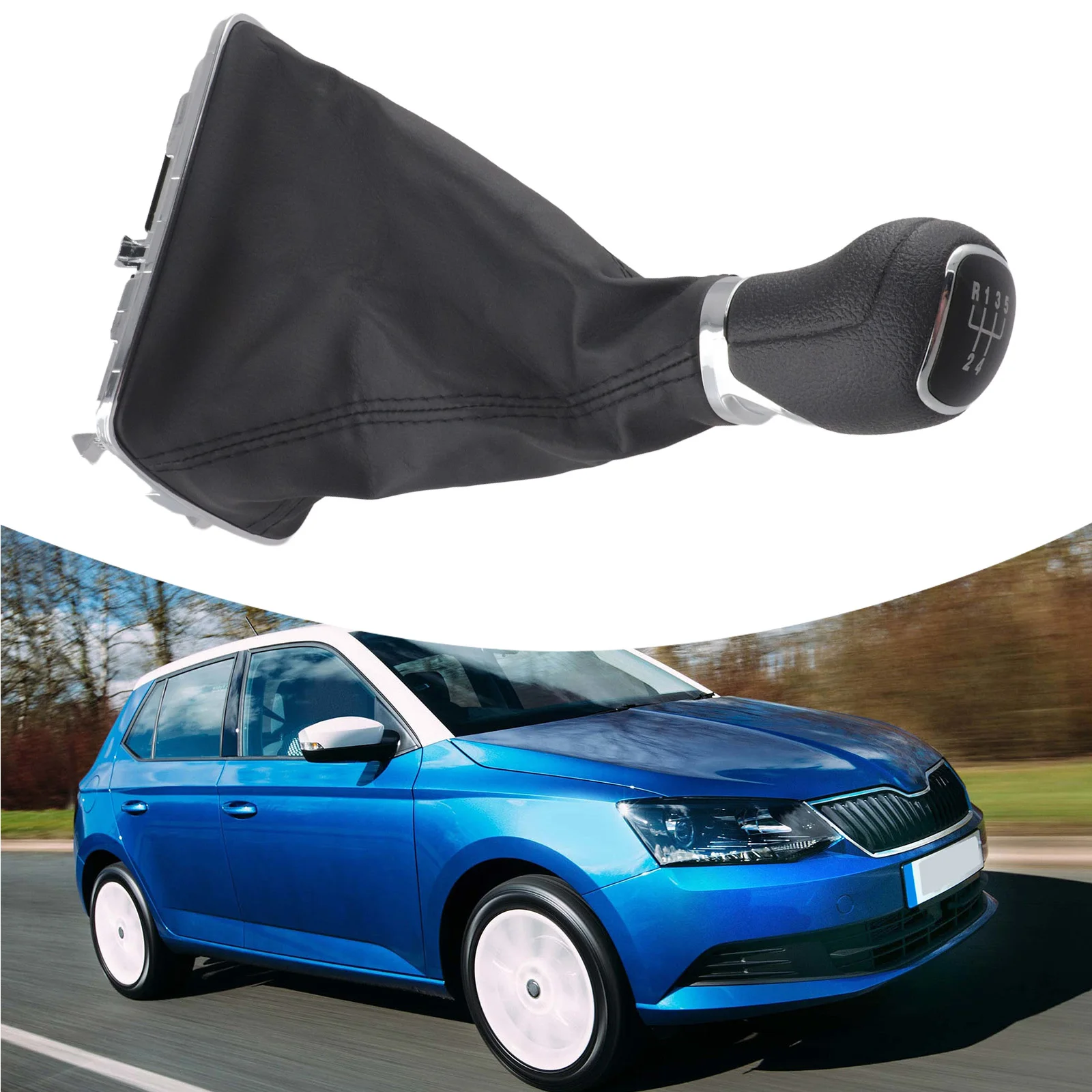 For Skoda For Fabia For MK3 2015 2017 Gear Shift Knob and Cover Set Designed for Direct Fit and Reliable Performance 5