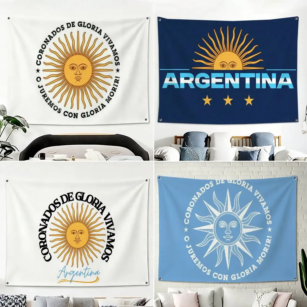 A-Argentina Sol de Mayo Art Flag Home Decor Horizontal Flag Banner Indoor Outdoor Wall Hanging
