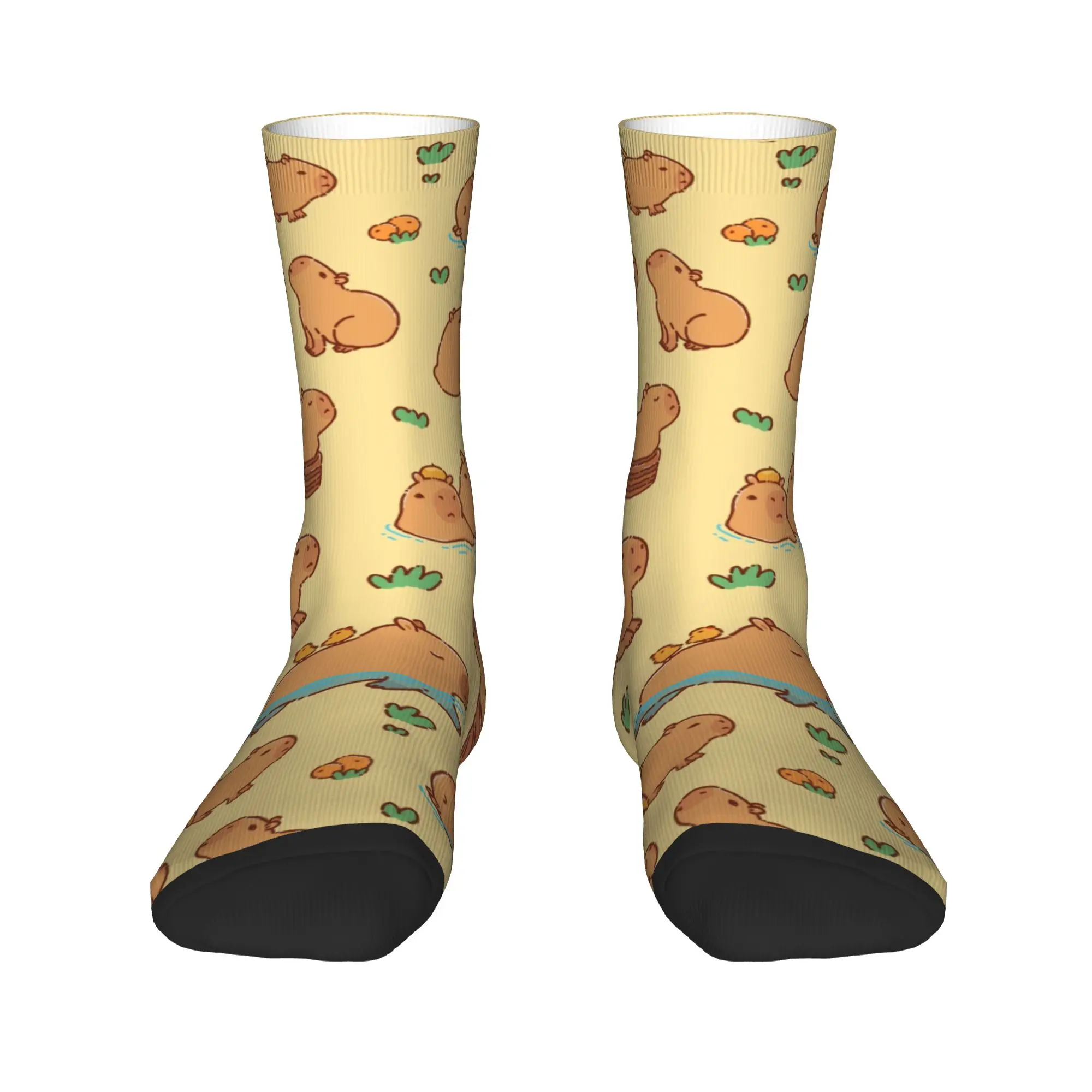Coole Strümpfe, niedliche riesige, zellige Capybara-Socken für Damen und Herren, warme, weiche Skateboard-Crew-Socken