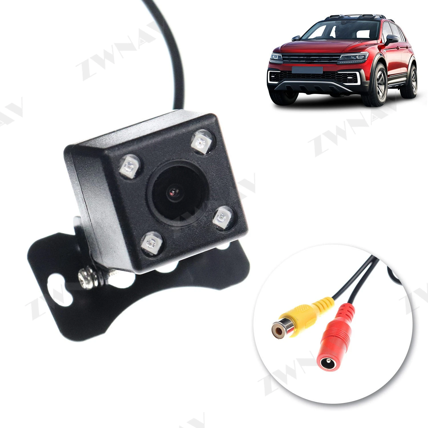 ZWNAV HD Water Proof Car Rearview Camera Rear View Video Vehicle Camera Backup Reverse Camera 4 LED Night Vision Parking Camera
