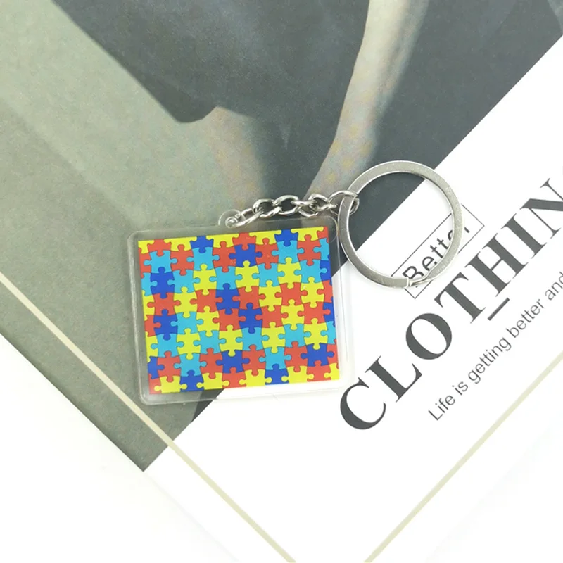 Autism Pattern Anime keychain Badge Holder ID Card Lanyards Mobile Phone Rope Key  Keychain Key Ring Decorations Gift