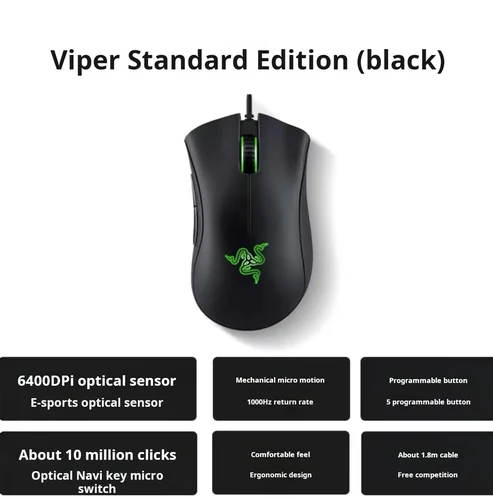 Imagen 2 del producto Razer DeathAdder Essential Ratón para juegos por cable/ratones con cable 6400DPI 5 botones independientes para ordenador portátil PC Gamer