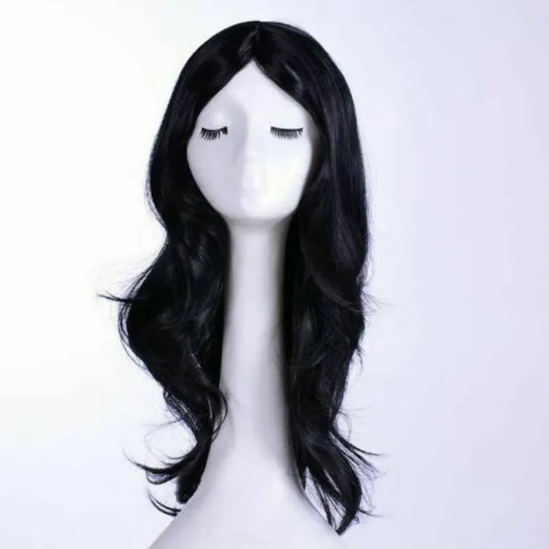 100% New High Quality Fashion wigs New black long curly COSPLAY Wig