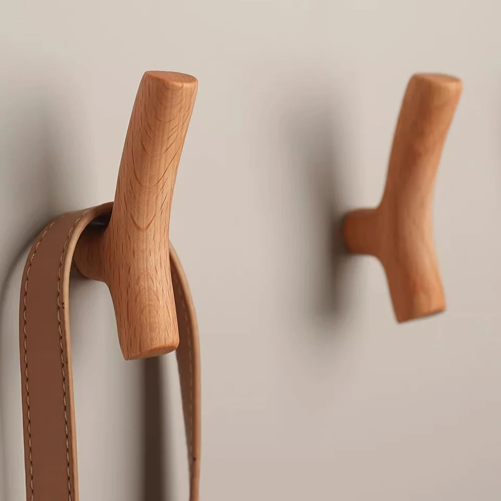 Tree Branch Hook Wall Mounted Wooden Hook Non-slip Hook For Coats Bags Hats Key Hanger With Screws Bathroom Decor Organizer Hook view 5