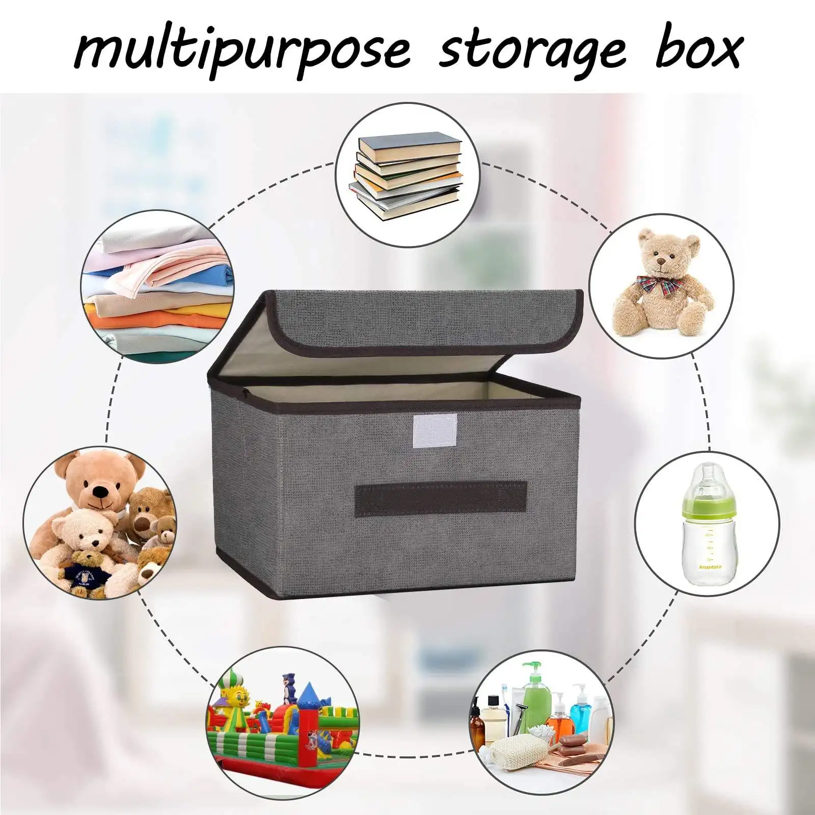 Multi-Purpose Foldaway Storage Chest with Lid: An Ultimate Organizer for Clothing, Underwear, Socks, and Kids\' Toys